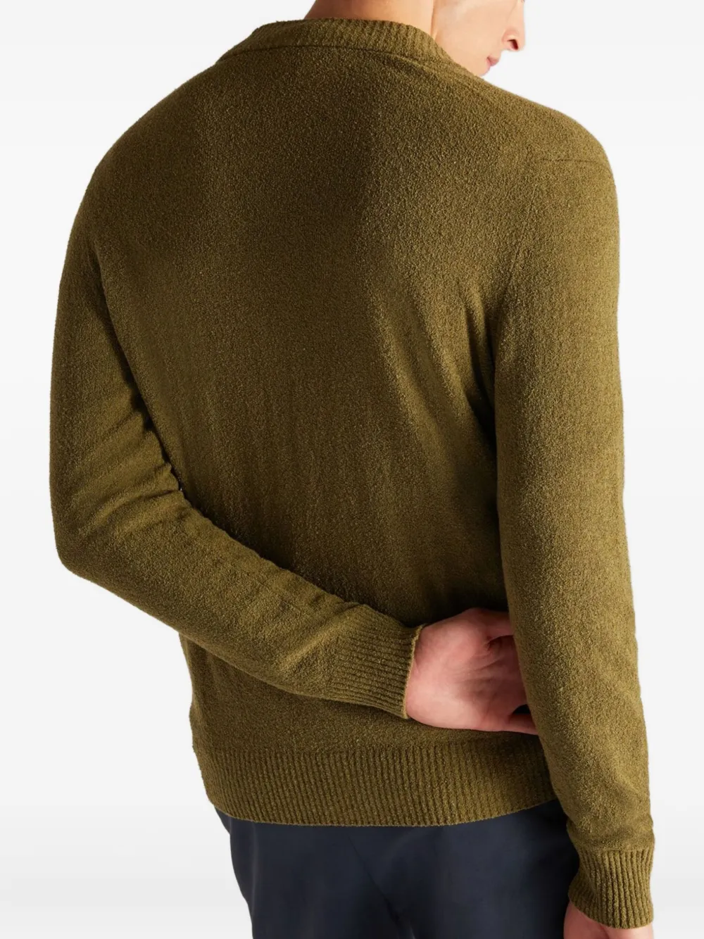 Zanone Vest met bouclé-effect Groen