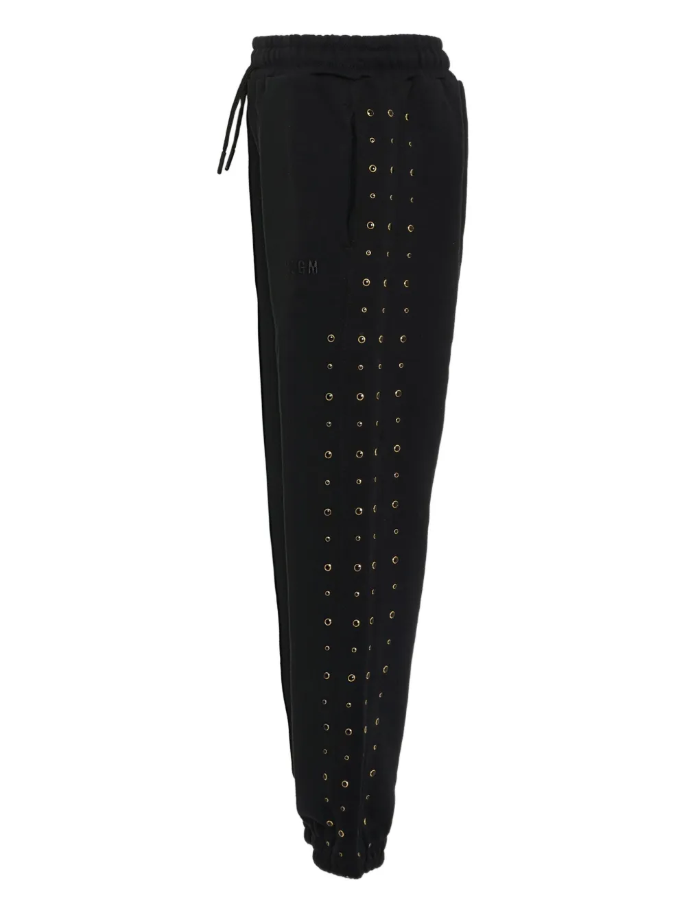 Msgm Eyelet-detail Track Pants In Black