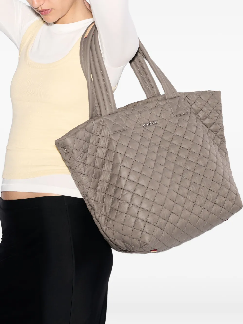 Mz Wallace Metro Medium Quilted Tote Bag In Brown