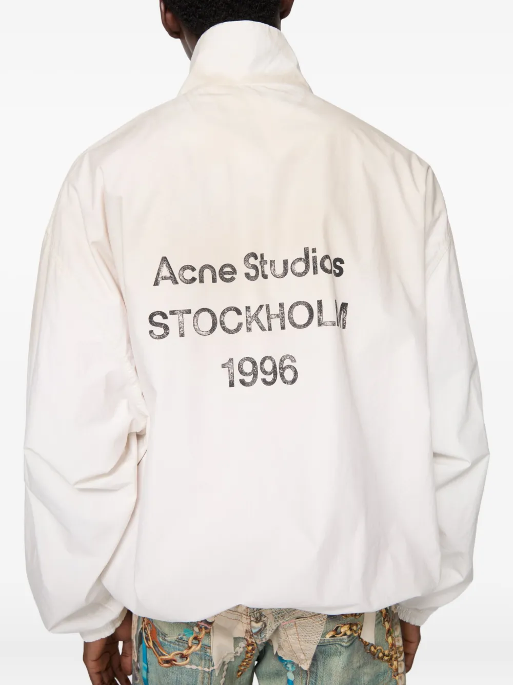Acne Studios Bomberjack met logo en rits Wit
