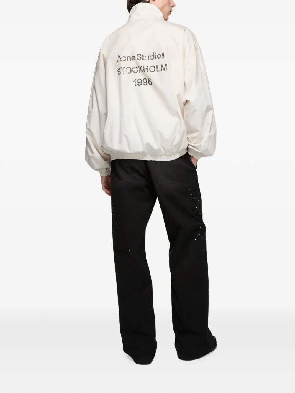 Acne Studios ロゴ ボンバージャケット | ホワイト | FARFETCH JP