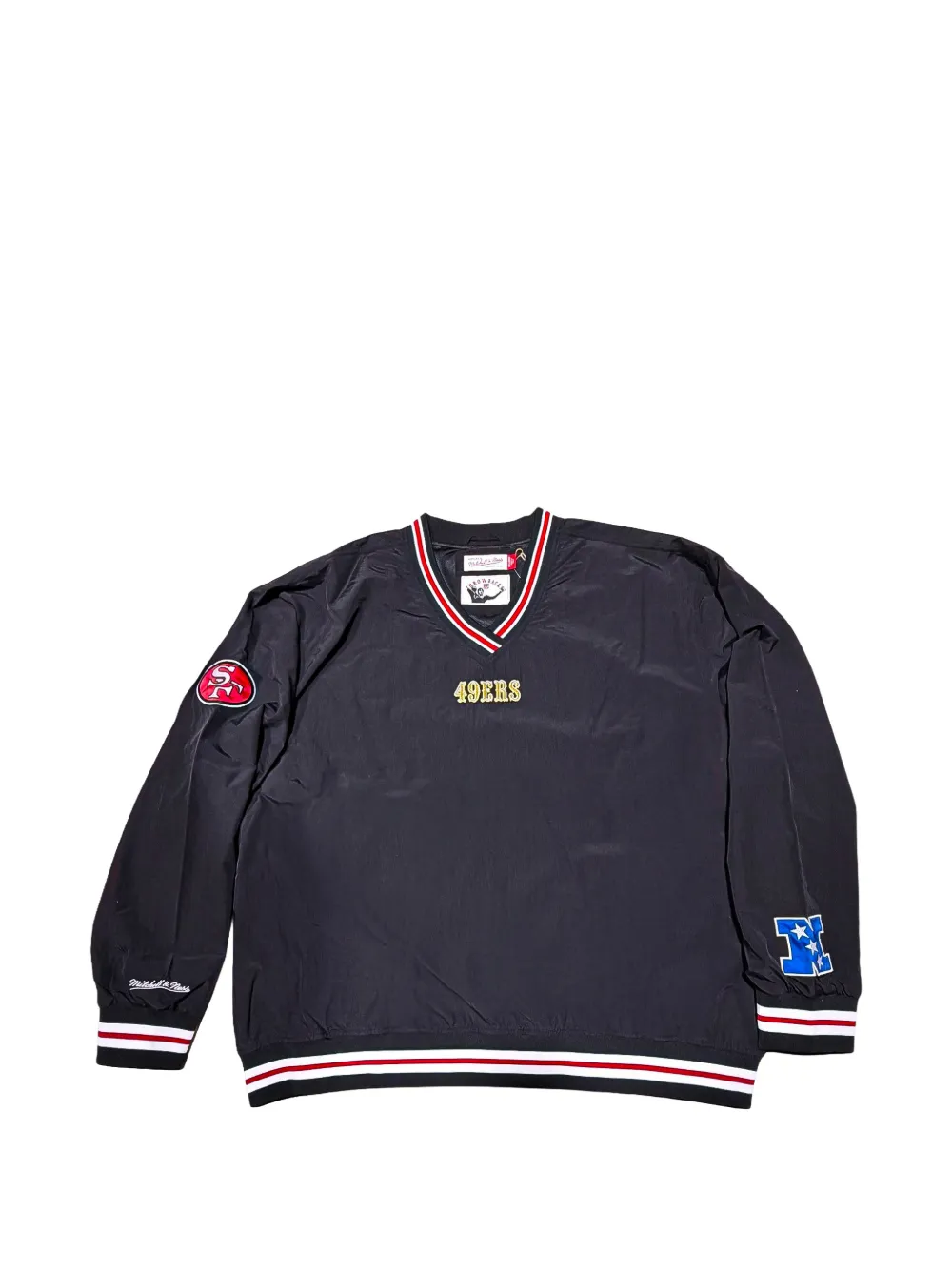 Mitchell & Ness San Francisco 49ers logo-embroidered V-neck sweater - Nero