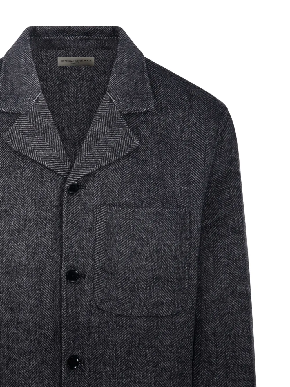 Officine Generale Blazer met visgraatpatroonn Grijs