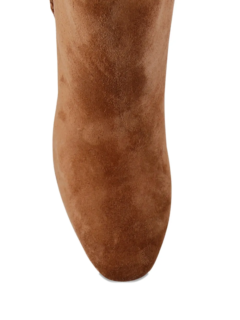Aquazzura Indy 85 Whipstitched Suede Knee Boots In Brown
