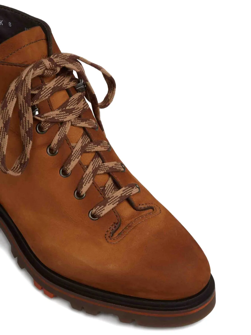 Santoni Lace-up Round-toe Boots In Multi