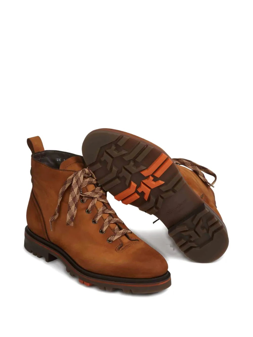 Santoni Lace-up Round-toe Boots In Multi