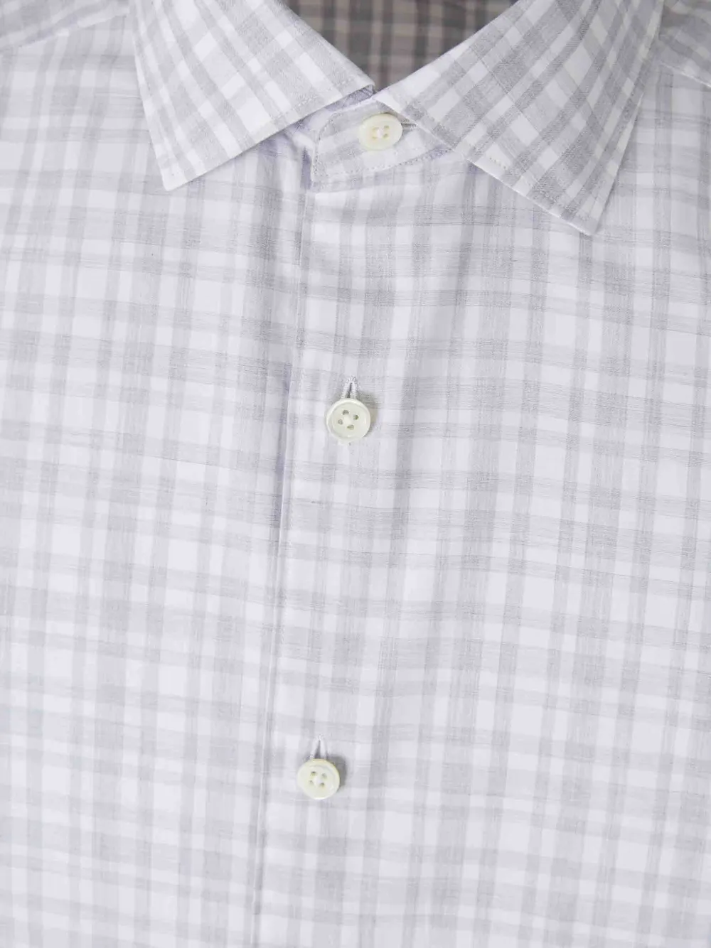 Zegna Geruit overhemd met knoop Grijs