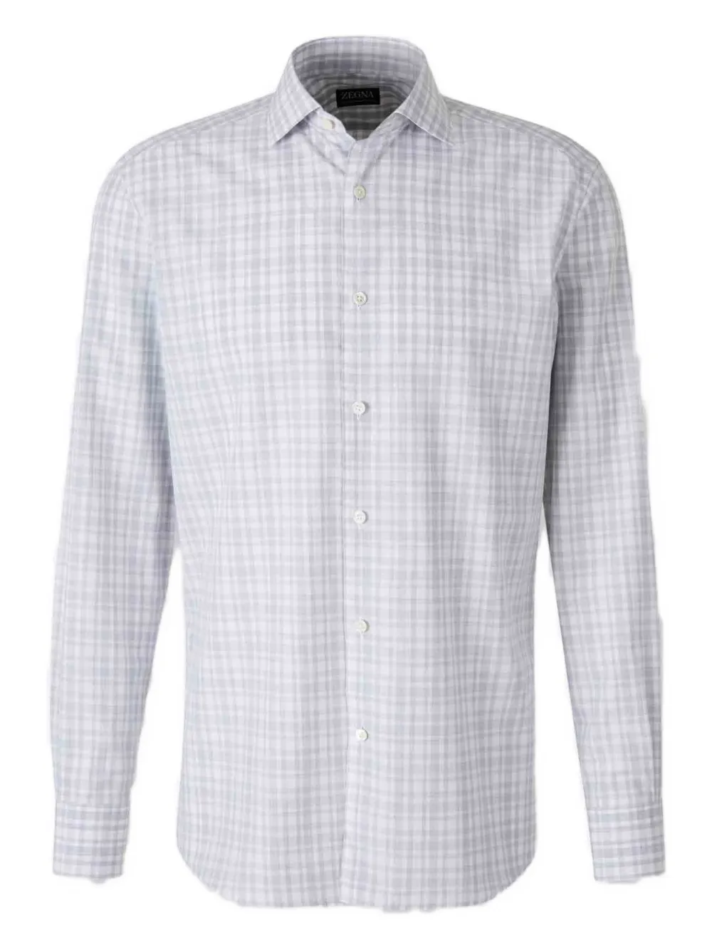 Zegna check-pattern button shirt | Grey | Image 1