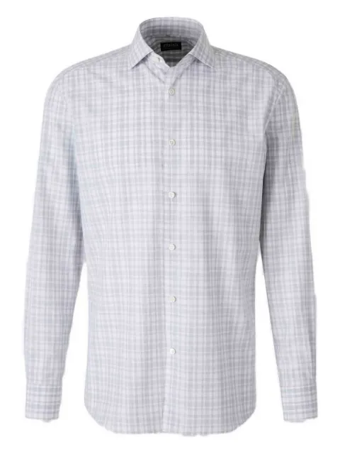 Zegna check-pattern button shirt