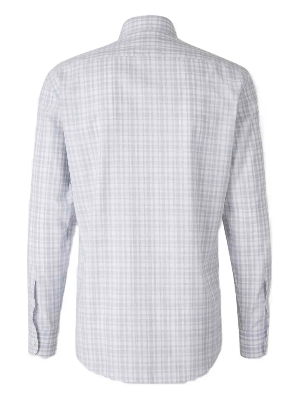 Zegna check-pattern button shirt - Grijs