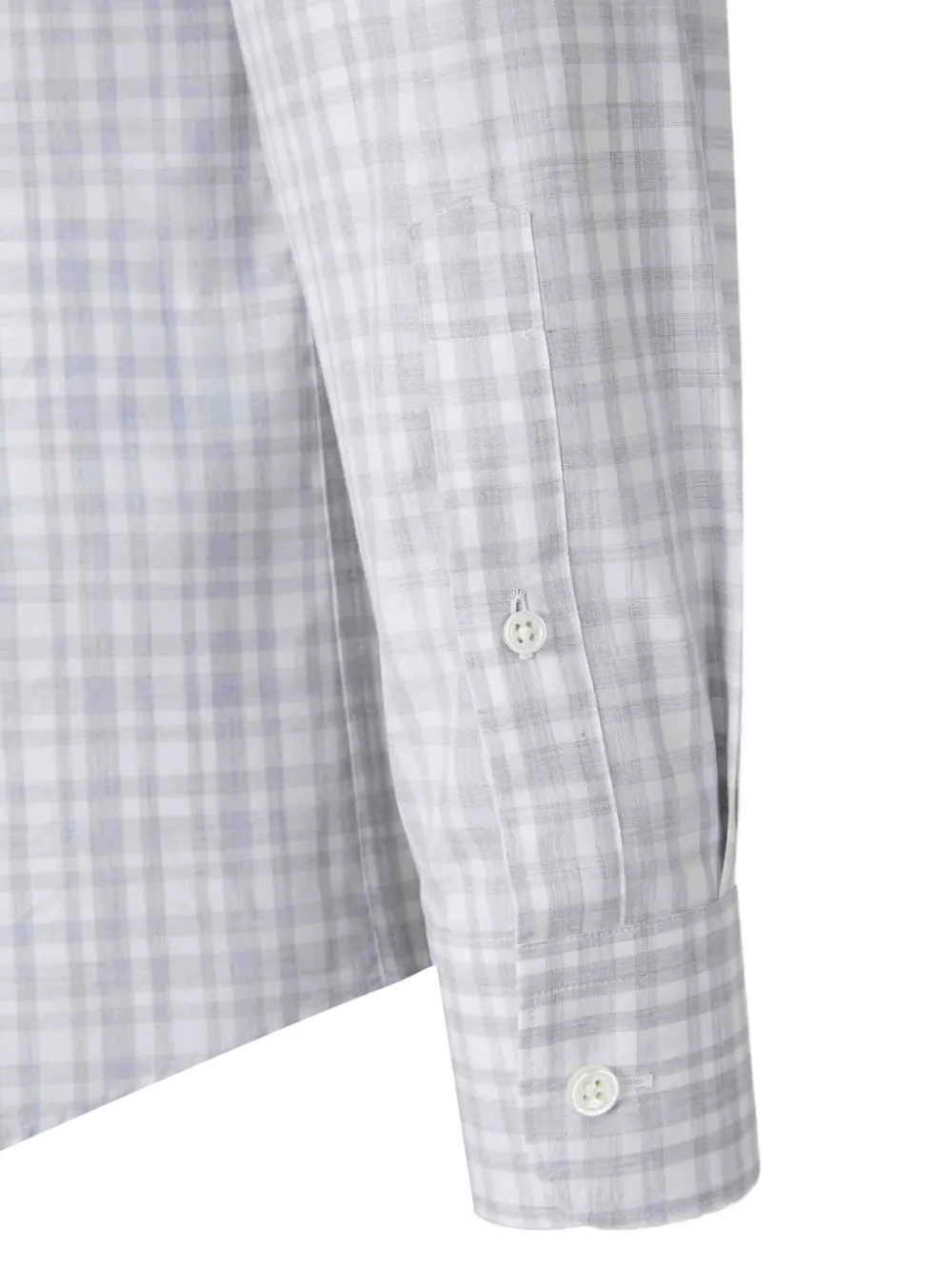 Zegna Geruit overhemd met knoop Grijs