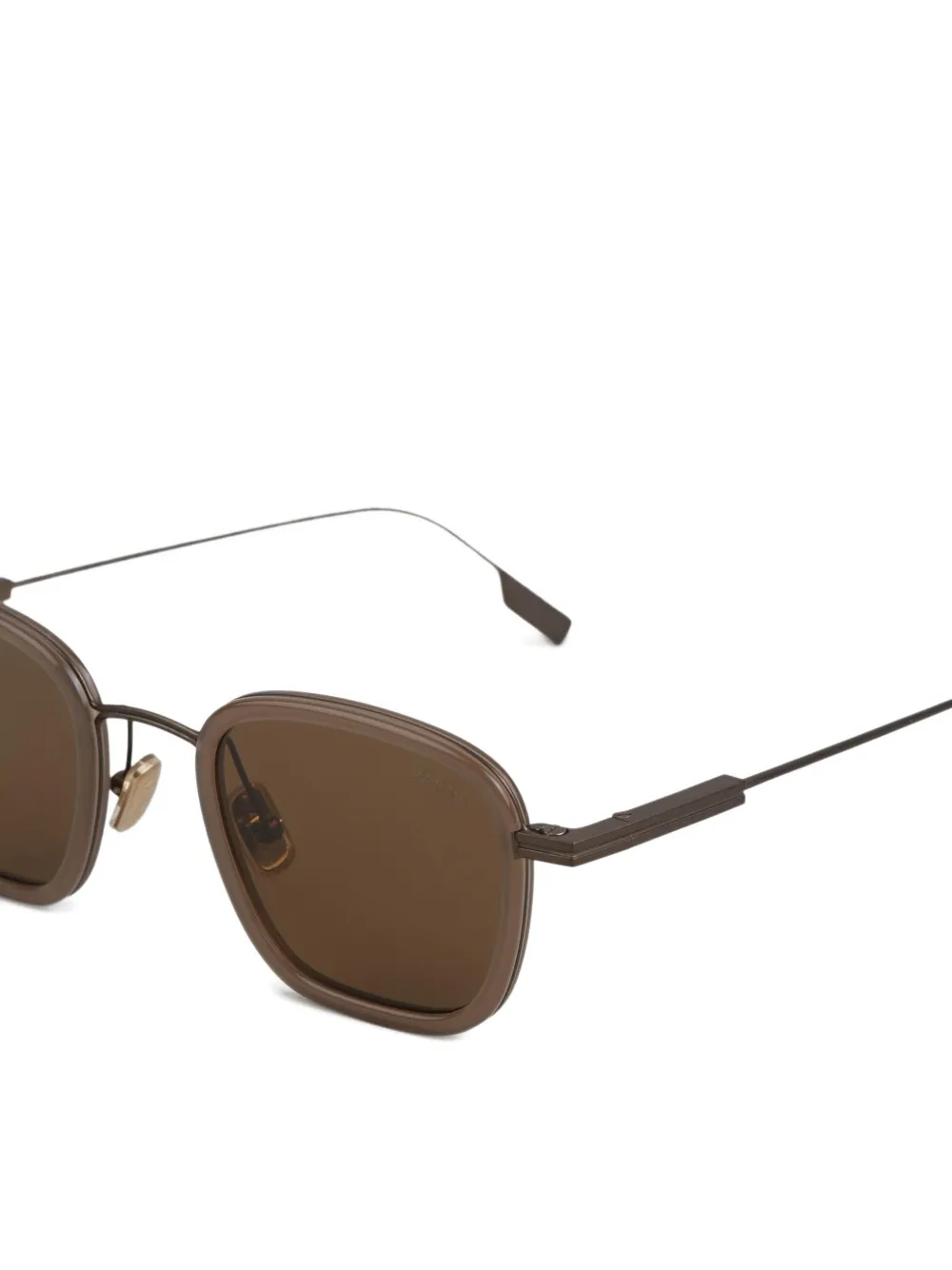 Zegna Zonnebril met vierkant montuur Bruin