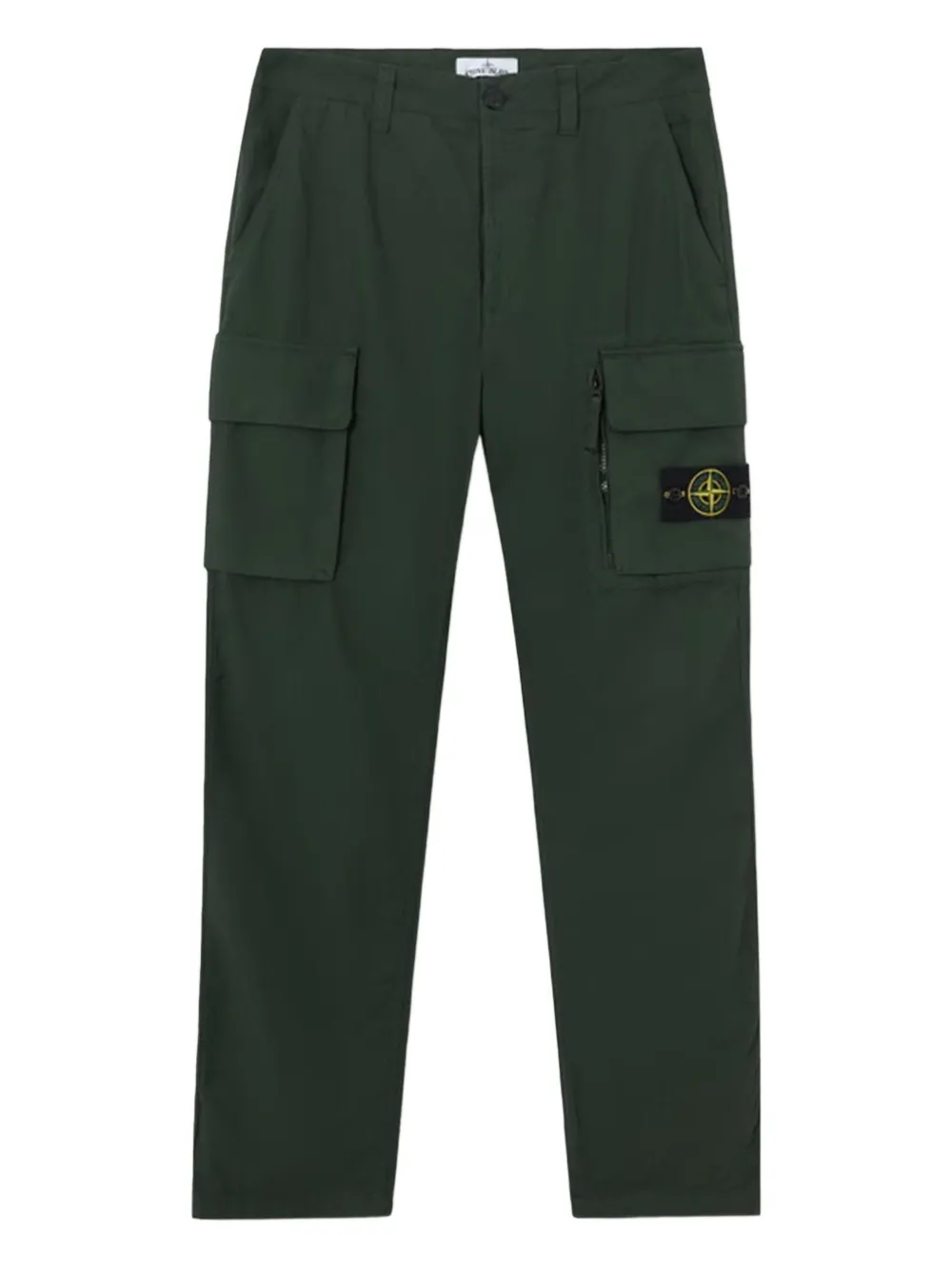 Stone+Island+pantalon+en+coton+à+poches+cargo+-+Vert