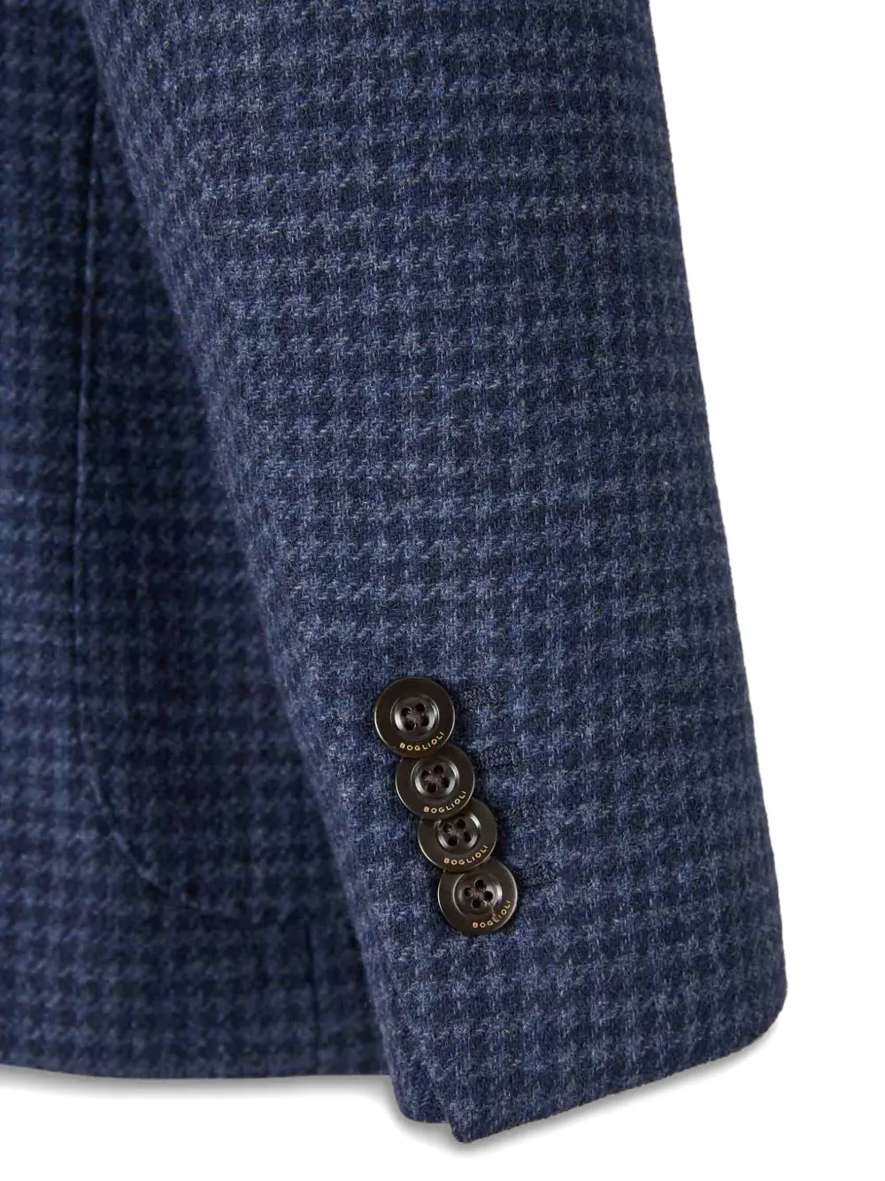 Boglioli Wollen jack met gekerfde afwerking Blauw