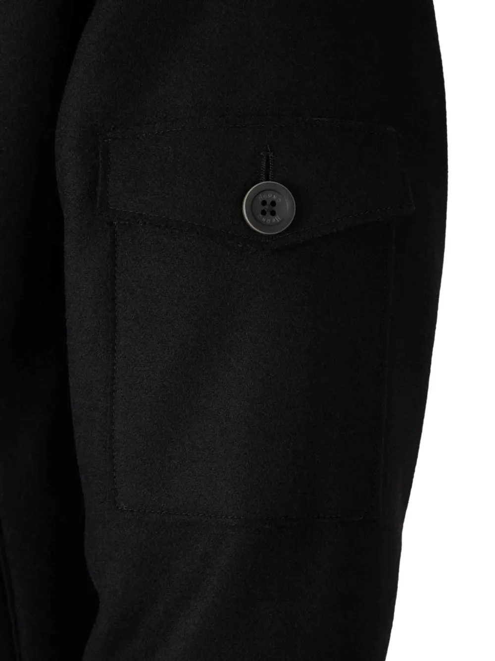 Herno High Collar Long Coat In Black