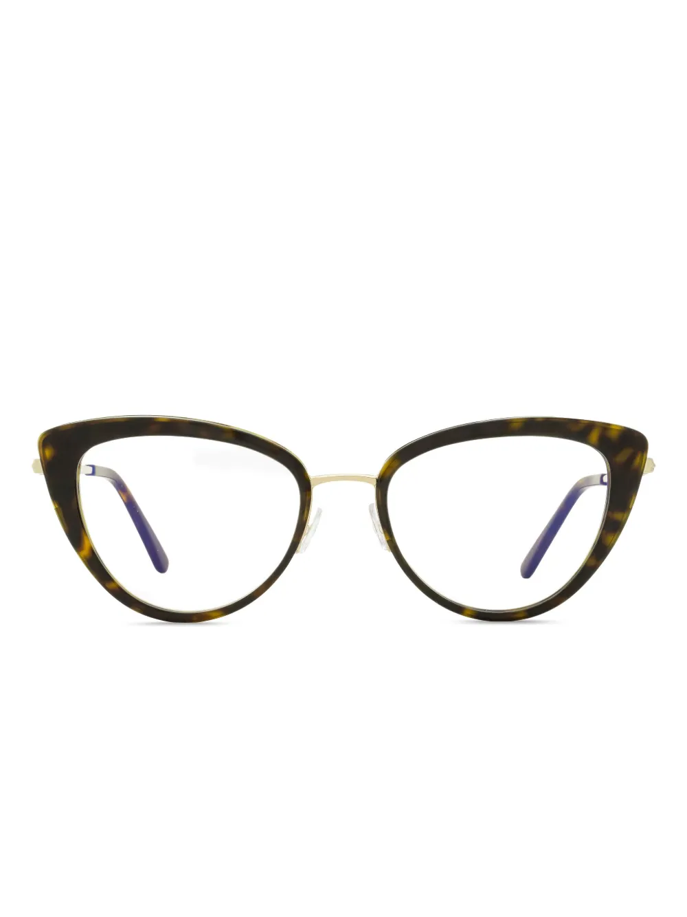 TOM FORD Eyewear cat-eye metal glasses - Marrone