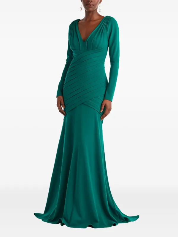 tadashi green dress Tadashi Shoji Regal Embroidered Lace Gown