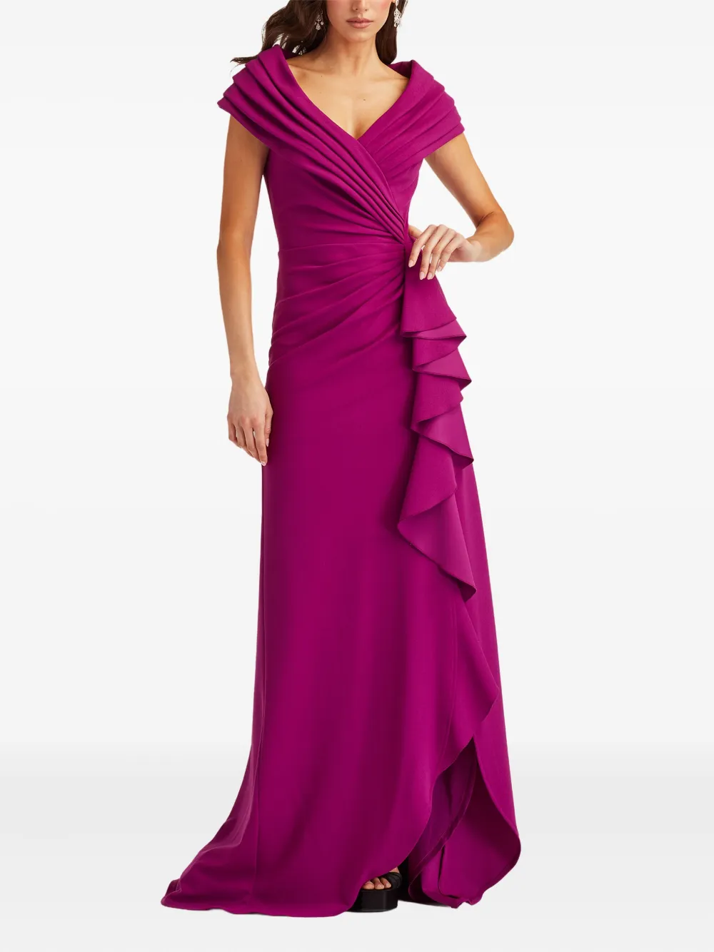 Tadashi Shoji Gedrapeerde maxi-jurk met ruches - Paars