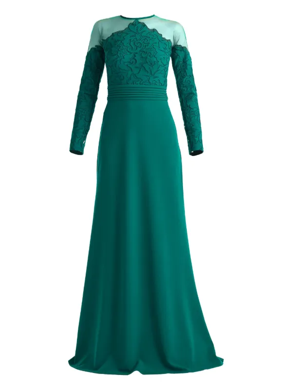 Tadashi Shoji floral-detail long-sleeve Maxi Dress | Green | FARFETCH BH Tadashi Shoji floral-detail long-sleeve Maxi Dress | Green | FARFETCH BH