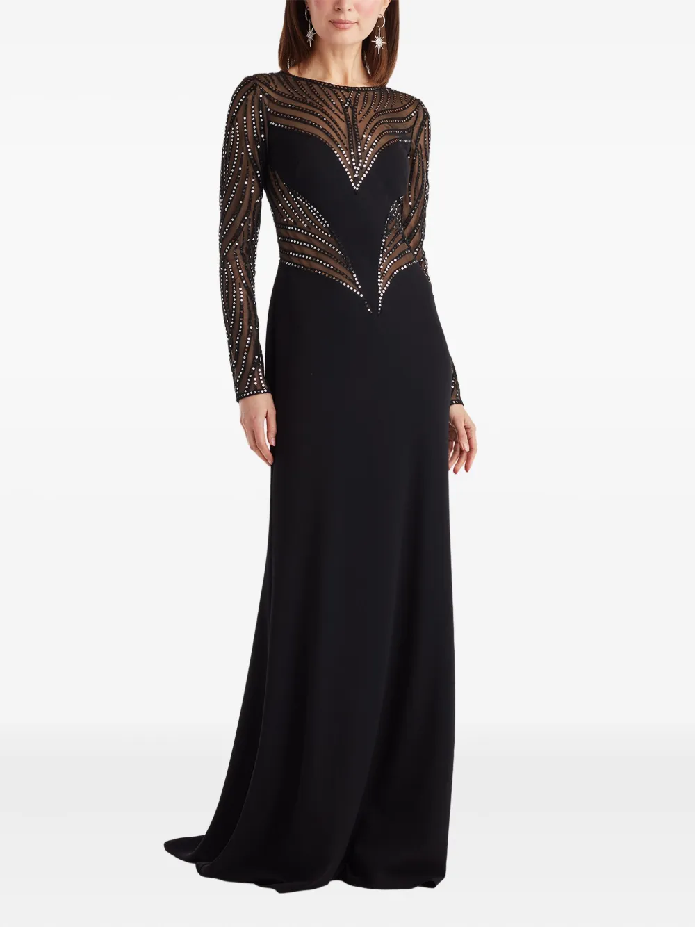 Tadashi Shoji Maxi-jurk verfraaid met pailletten Zwart