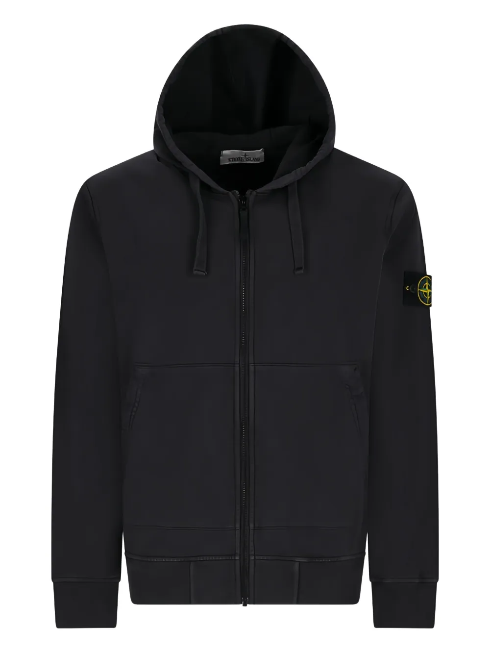 Stone Island hooded zip-up hoodie | Black | Image 1