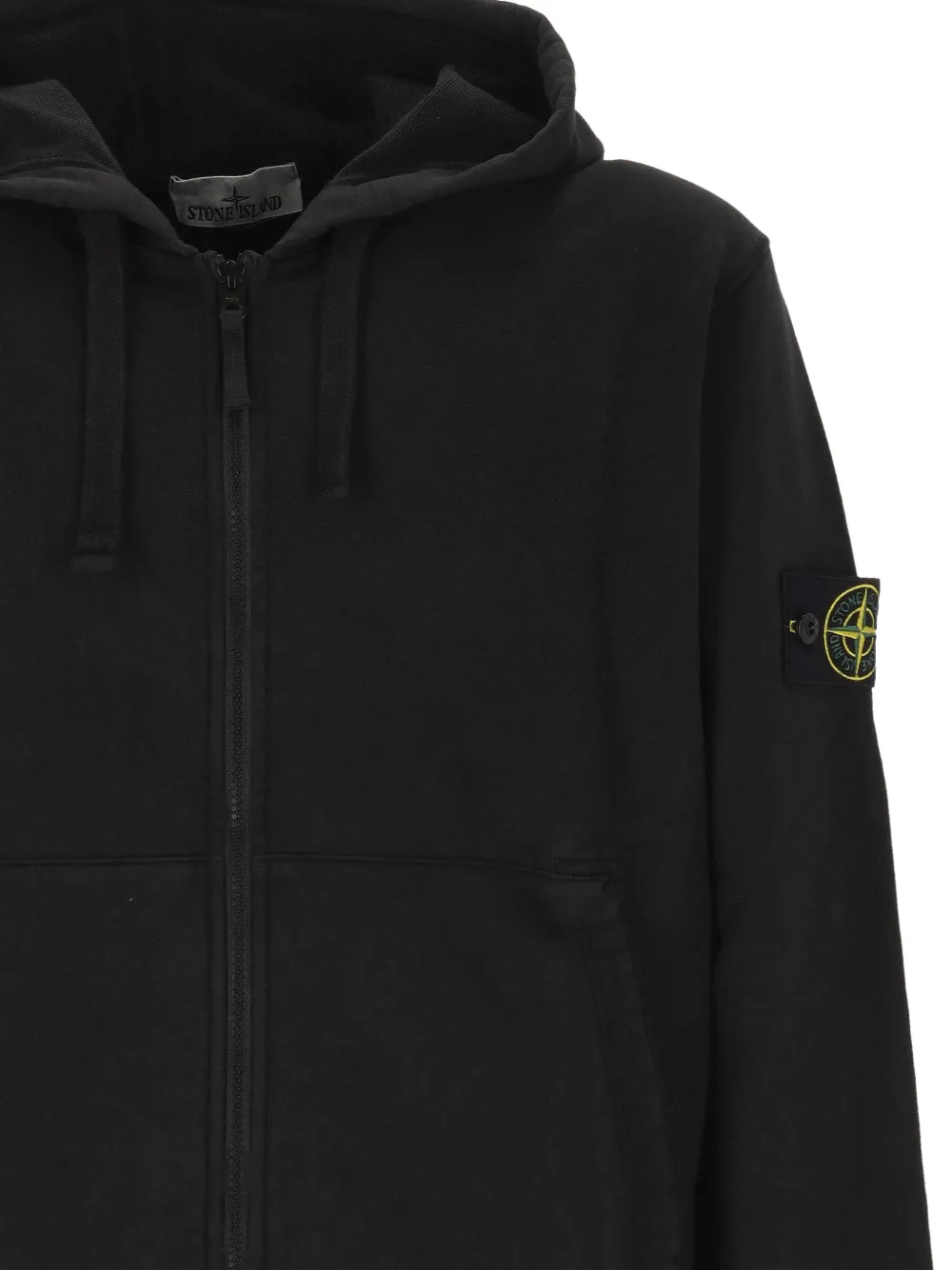 Stone Island Hoodie met rits Zwart