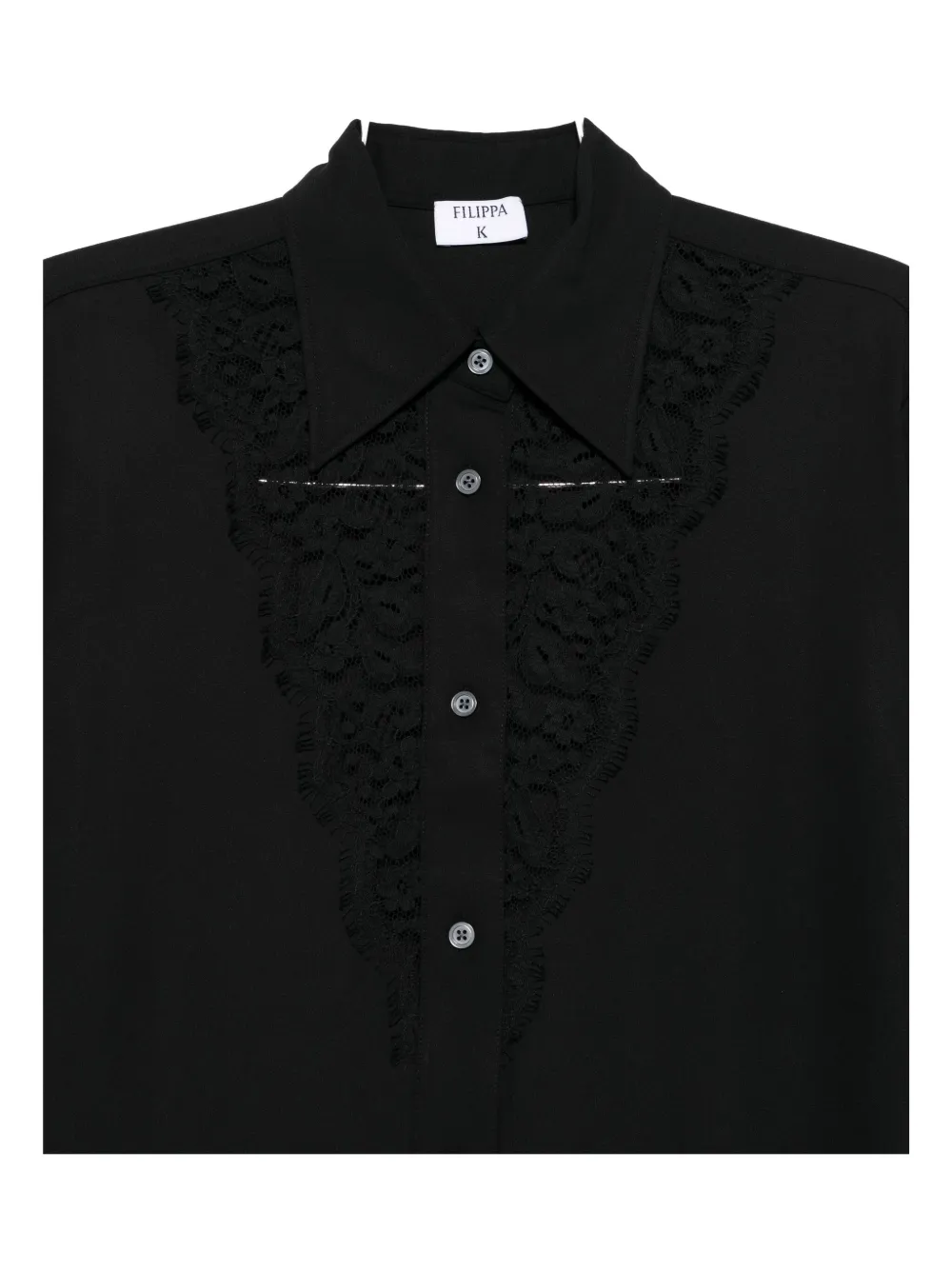 Filippa K Lace-detail Shirt In Black