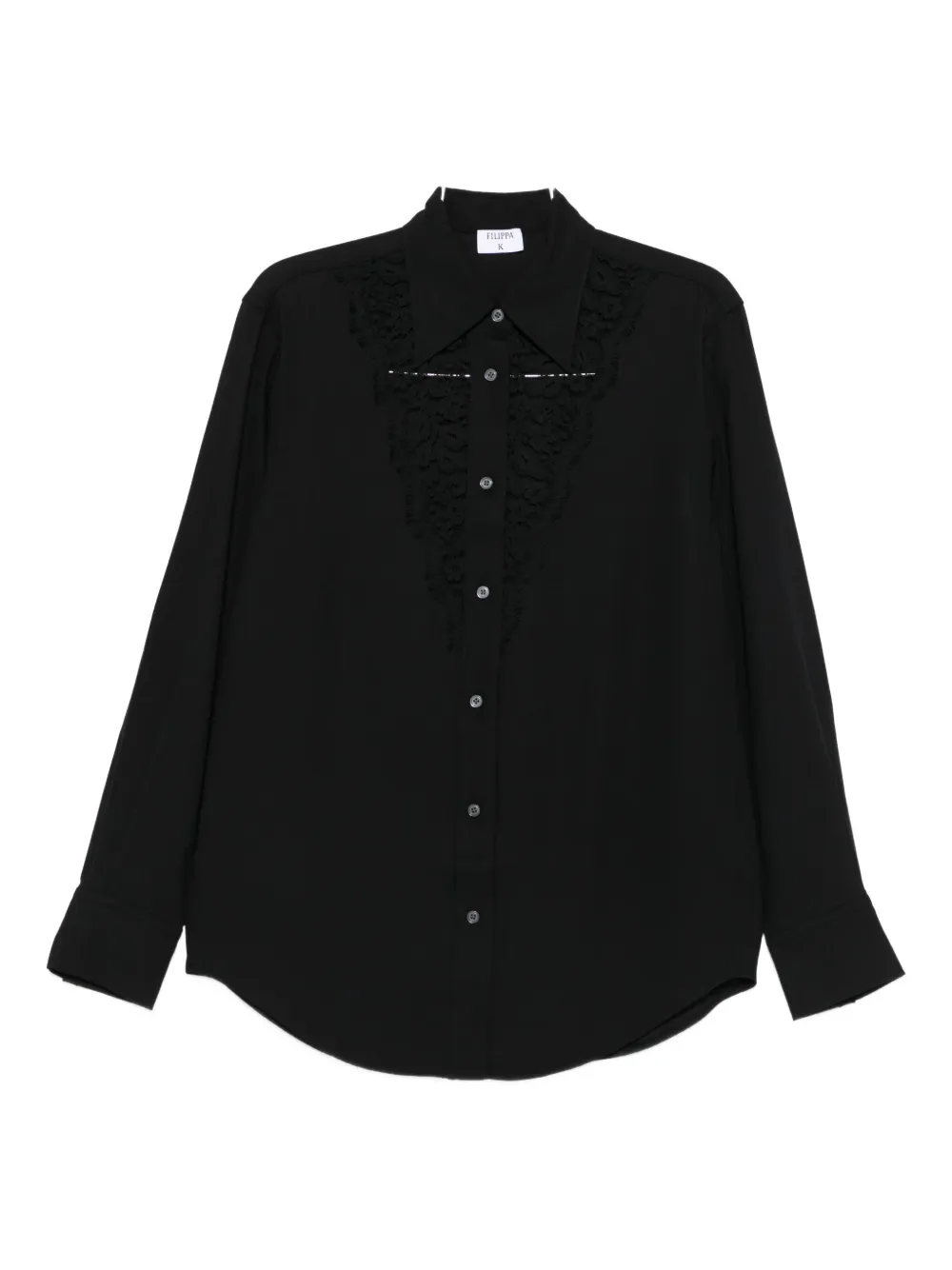Filippa K Lace-detail Shirt In Black
