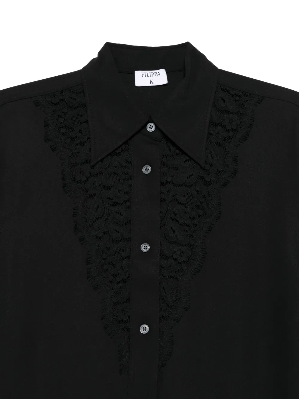Filippa K blouse met detail van kant Zwart