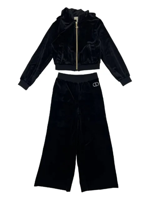 TWINSET Kids hooded zip-up sweater