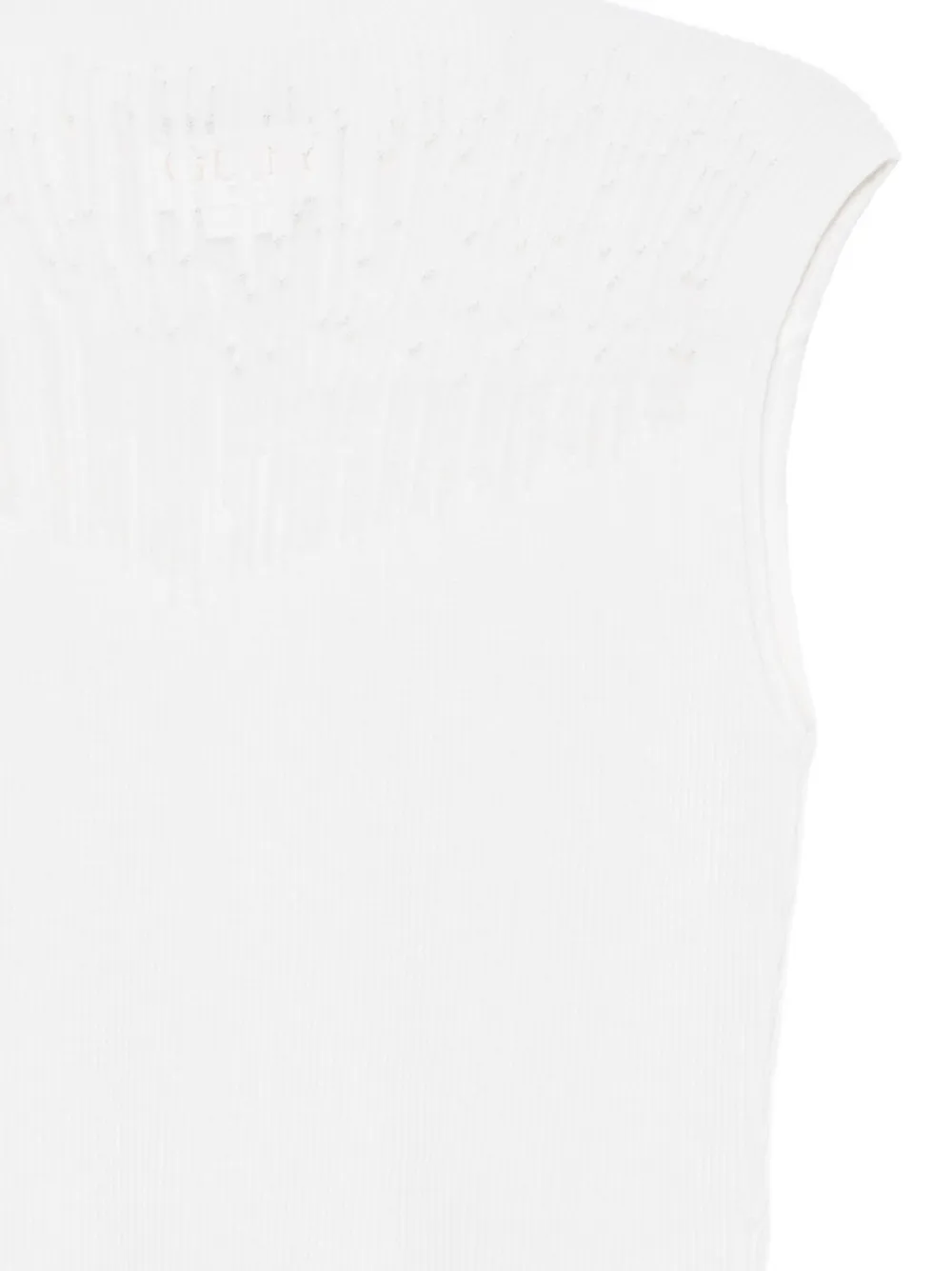 Genny Ribgebreide top Wit