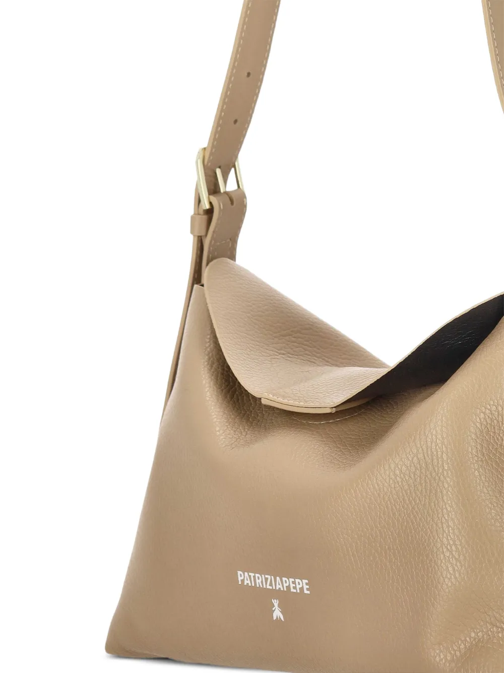 Patrizia Pepe Never Complete medium schoudertas met omslag Beige