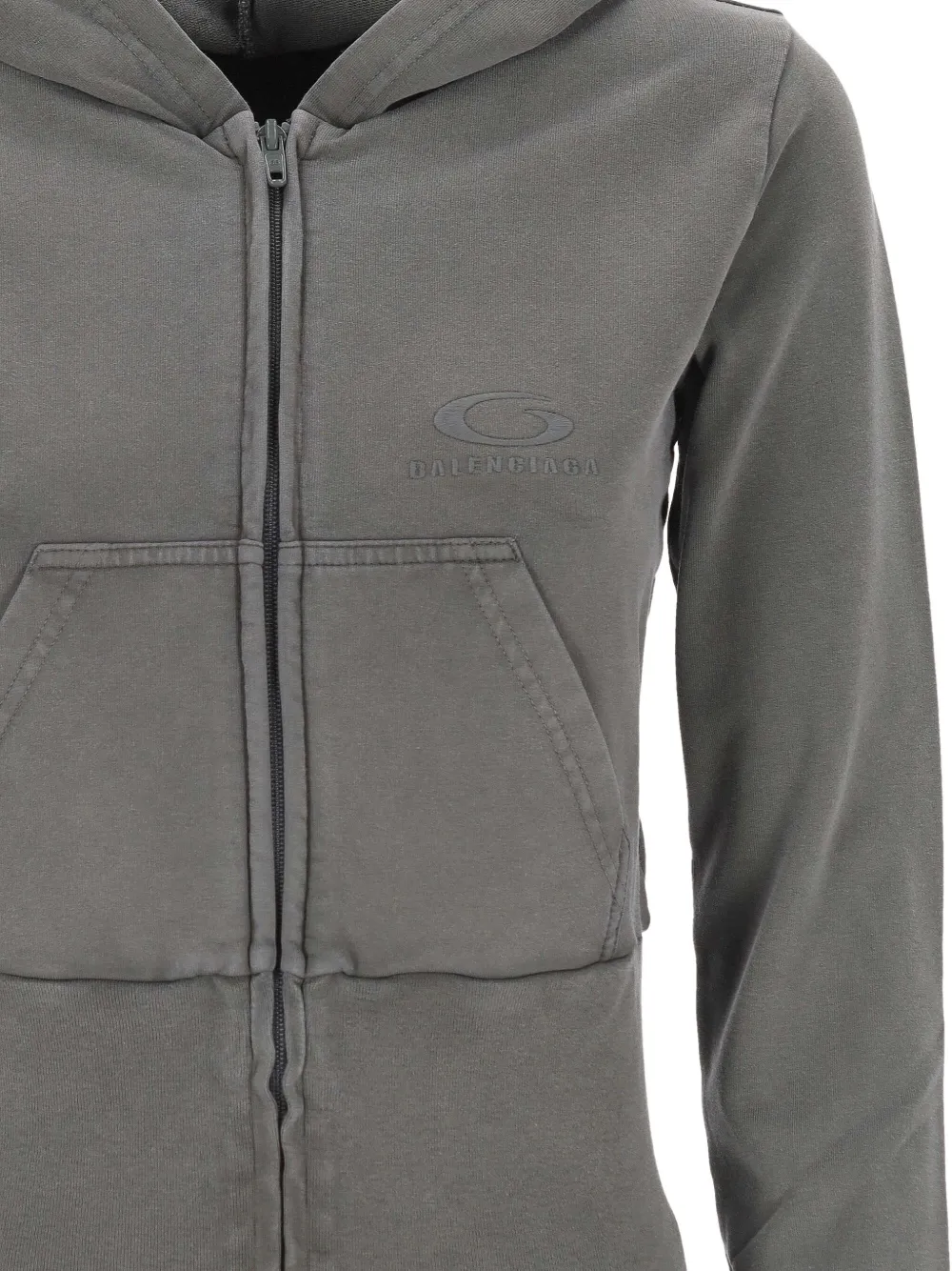 Balenciaga Zip-up Hoodie In Gray