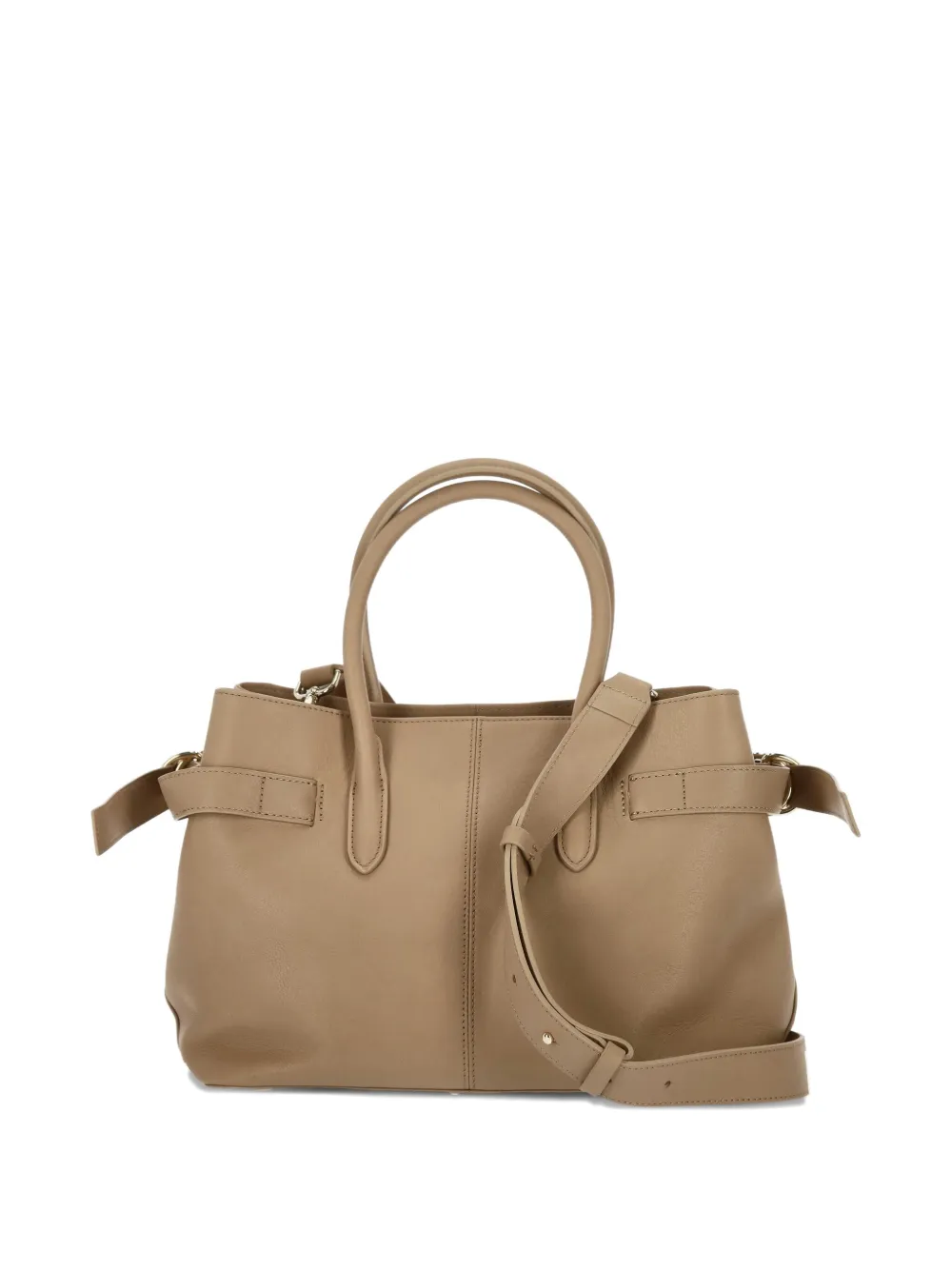 Patrizia Pepe Logo Leather Tote Bag In Neutral