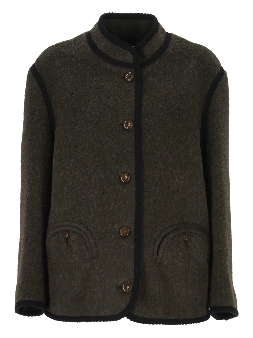 Blazé Milano High Collar Casual Jacket In Black