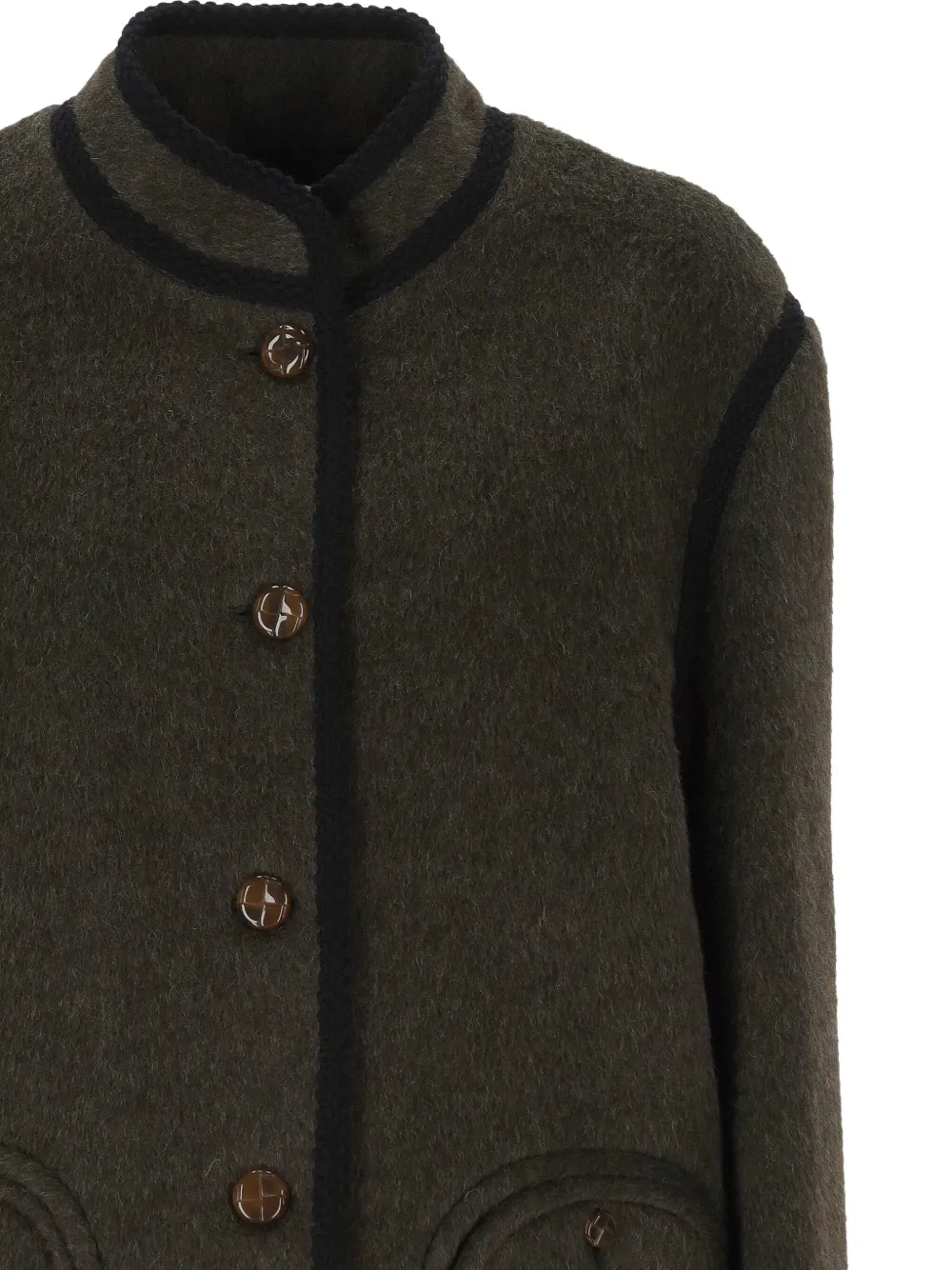 Blazé Milano High Collar Casual Jacket In Black