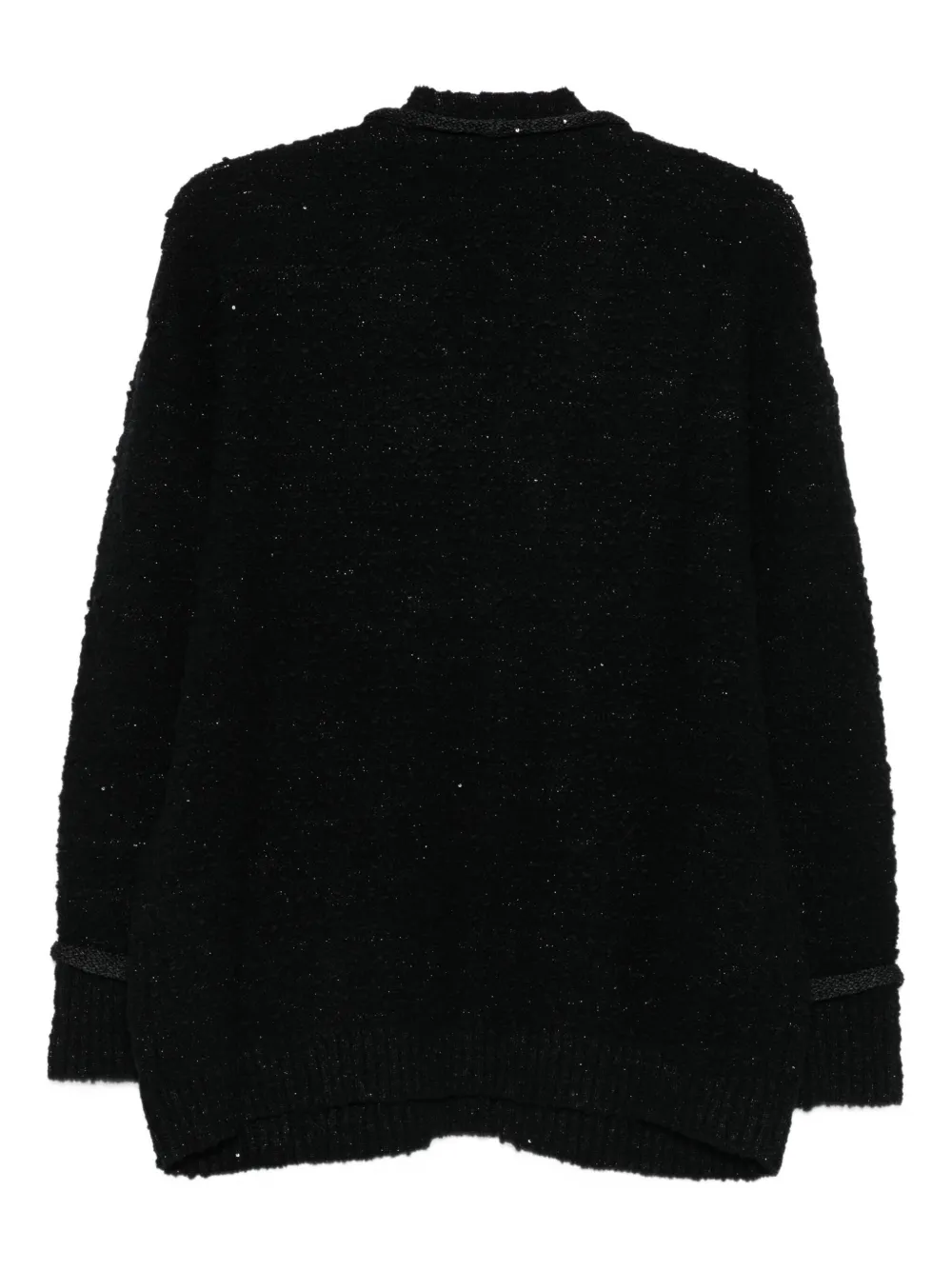 Genny Sequin-embellished Cardigan In Black
