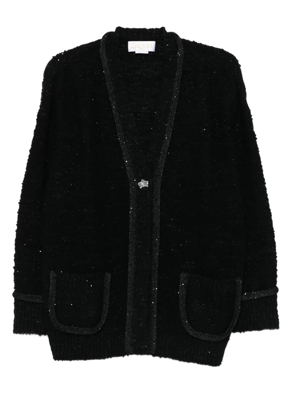 Genny sequin-embellished cardigan | Black | Image 1