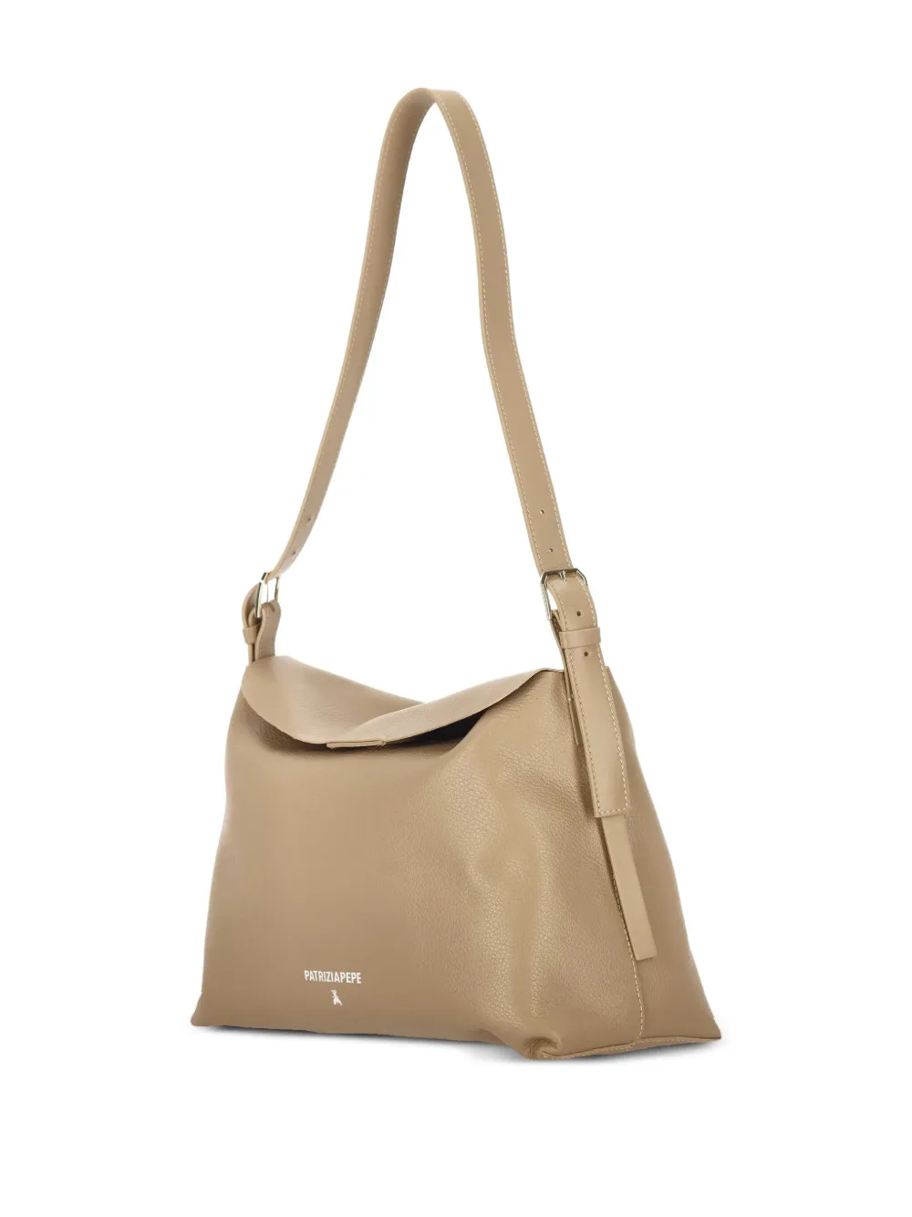 Patrizia Pepe Leren schoudertas Beige