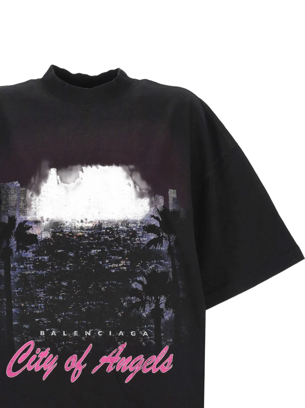 Balenciaga City Of Angels T-shirt In Black