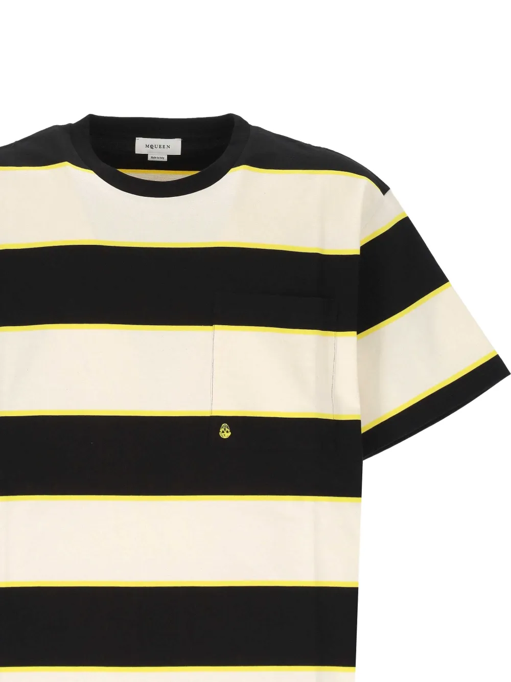 Alexander McQueen T-shirt met gestreepte zak Zwart