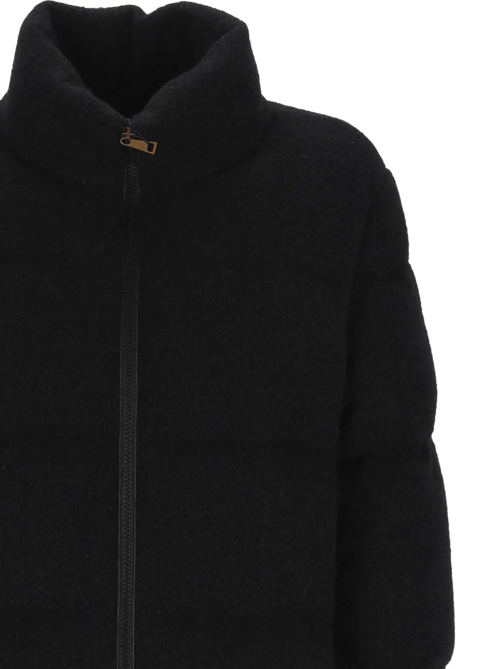 Moncler High Neck Padded Blazer With Long Sleeves In Blue