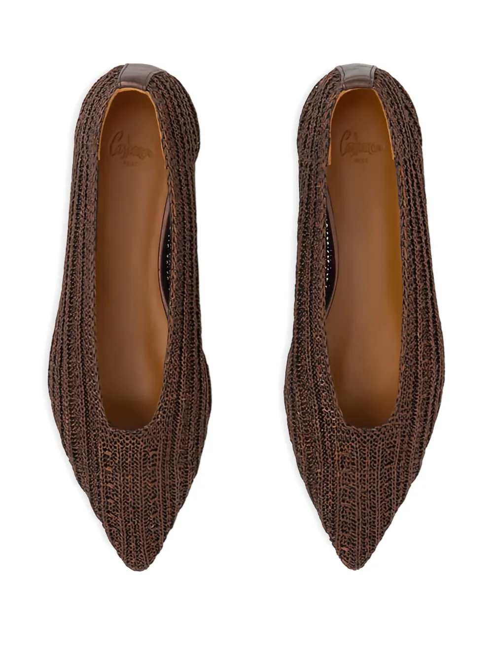 Castaã±er Bassi Pointed Flat In Brown