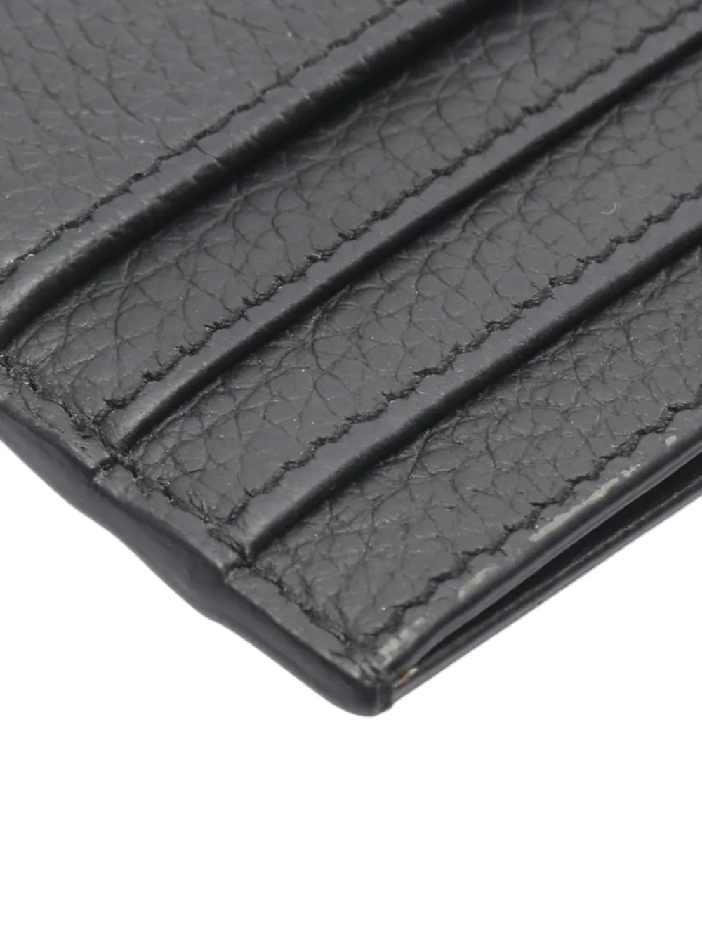 Pre-owned Dior 2022-2024 Grained Calfskin Cd Icon Card Holder In Black