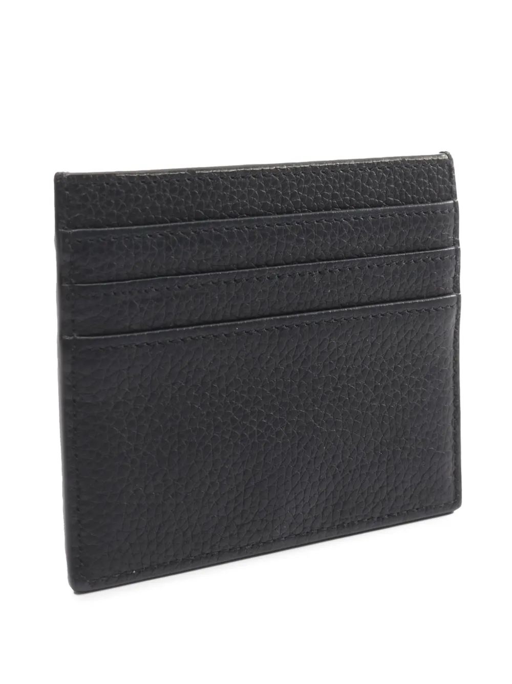 Pre-owned Dior 2022-2024 Grained Calfskin Cd Icon Card Holder In Black