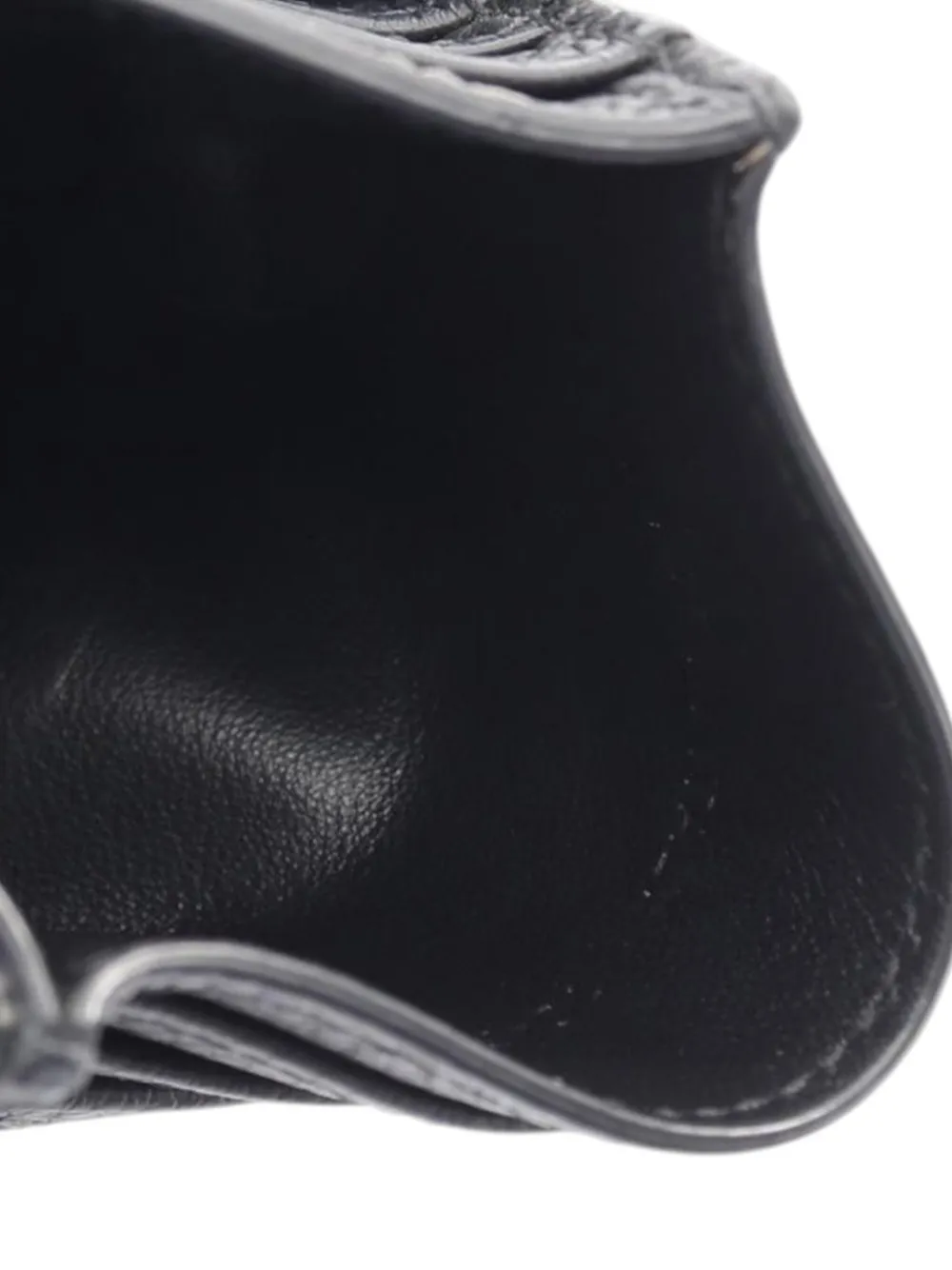 Pre-owned Dior 2022-2024 Grained Calfskin Cd Icon Card Holder In Black
