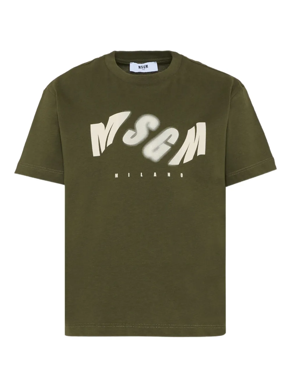 Msgm Logo T-shirt In Green