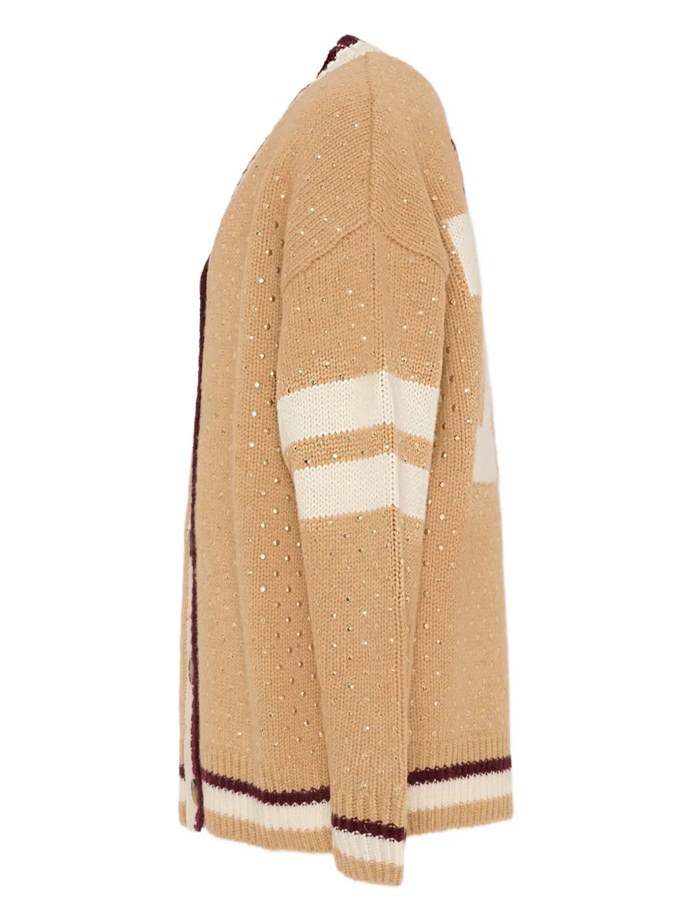 Msgm Sequin Cardigan In Neutral