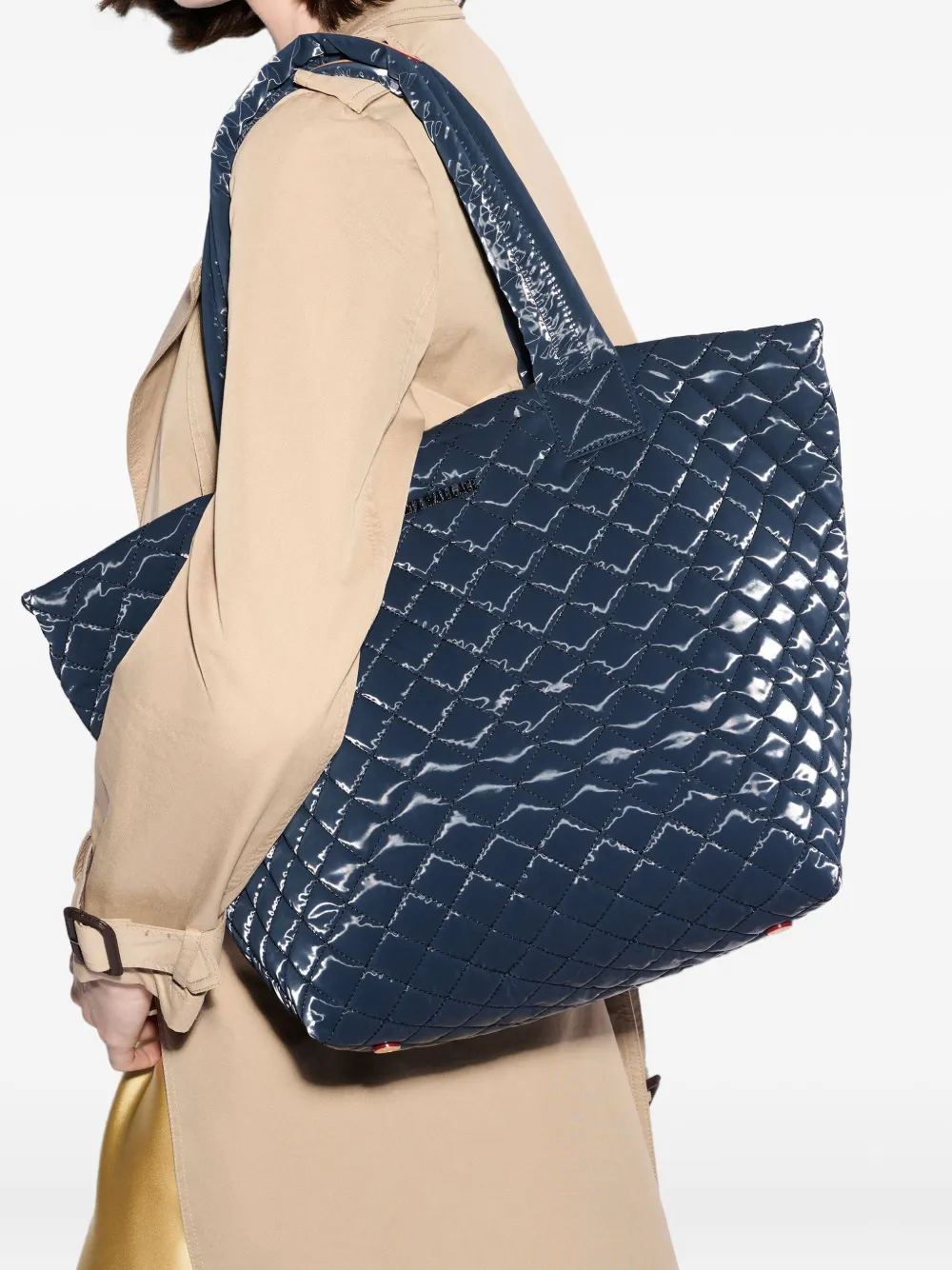 Mz Wallace Medium Metro Deluxe Quilted Nylon Tote In Blue