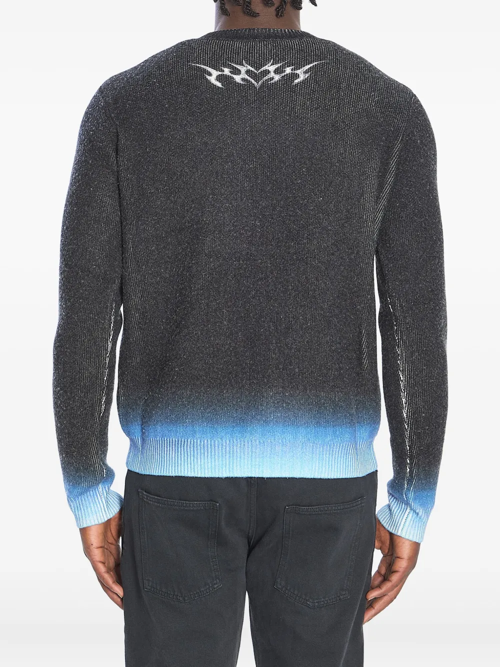 Casablanca Trui met bladerprint Grijs